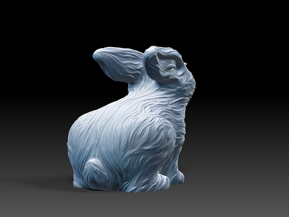 Rabbit Figurine. Water Rabbit Concept Art. 3D Rendered Digital Sculpture.